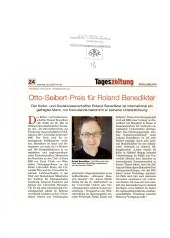 Otto-Seibert-Preis für Roland Benedikter