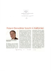 Roland Benedikter forscht in Kalifornien