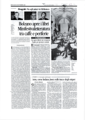 Bolzano apre i libri  Minifestivaletteratura tra caffè e periferie