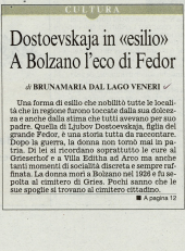 Dostoevskaja in "esilio" - A Bolzano l'eco di Fedor