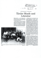 Tiroler Musik und Literatur