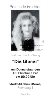 Reinhilde Feichter liest aus ihrer Erzählung "Die Litanei"