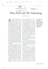 Hans Fink zum 90. Geburtstag
