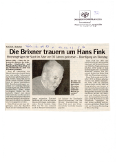 Die Brixner trauern um Hans Fink