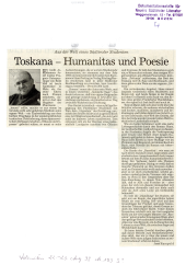 Toskana - Humanitas und Poesie