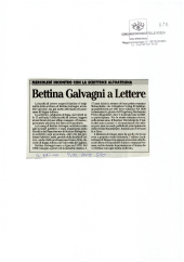 Bettina Galvagni a Lettere