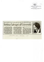 Bettina Galvagni all'Università