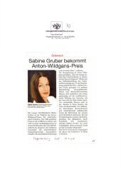 Sabine Gruber bekommt Anton-Wildgans-Preis