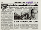 Ucciso in Kosovo dai colpi dei cecchini
