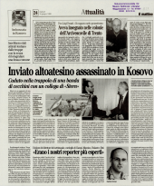 Inviato altoatesino assassinato in Kosovo
