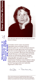 Lesung mit Marianne Ilmer Ebnicher