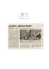 40 Jahre "Brixner Rede"