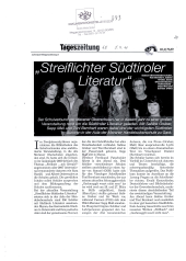 "Streiflichter Südtiroler Literatur"