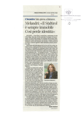 Melandri: "Il Südtirol é sempre immobile Cosí perde identitá"