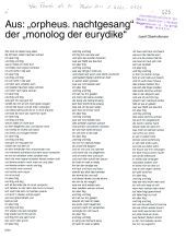 Aus: "orpheus.nachgesang" der "monolog der eurydike"