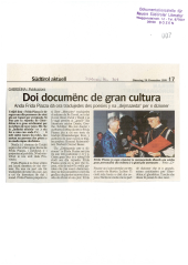 Doi documenc de gran cultura