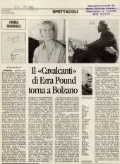 Il "Cavalcanti" di Ezra Pound torna a Bolzano