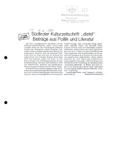Südtiroler Kulturzeitschrift "distel" Beiträge aus Politik und Literatur