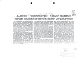 "Südtiroler Theaterensemble" in Bozen gegründet Vorwurf angeblich undemokratische Vorgangsweise