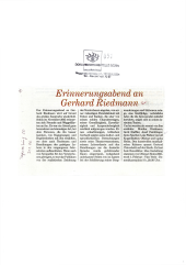 Erinnerungsabend an Gerhard Riedmann