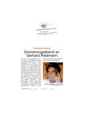 Erinnerungsabend an Gerhard Riedmann