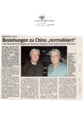 Beziehungen zu China "normalisiert"