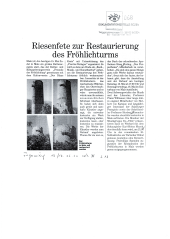 Riesenfete zur Restaurierung des Fröhlichturms