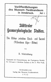 Südtiroler geomorphologische Studien 