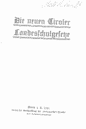 Die neuen Tiroler Landesschulgesetze
