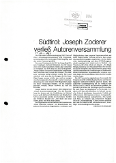 Südtirol: Joseph Zoderer verließ Autorenversammlung