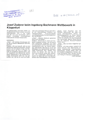 Josef Zoderer beim Ingeborg-Bachmann-Wettbewerb in Klagenfurt
