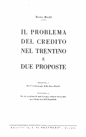 Il problema del credito nel Trentino e due proposte