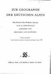 Zur Geographie der deutschen Alpen 