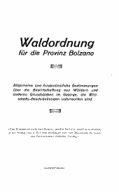 Waldordnung für die Provinz Bolzano 