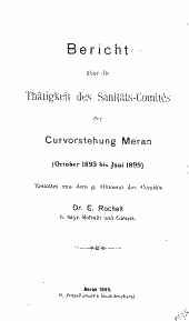 Bericht über die Thätigkeit des Sanitäts-Comités der Curvorstehung Meran 