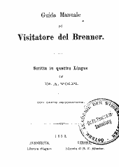 Guida manuale pel Visitatore del Brenner 