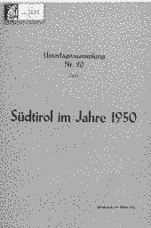 Südtirol im Jahre 1950