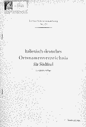 Italienisch-deutsches Ortsnamenverzeichnis für Südtirol 