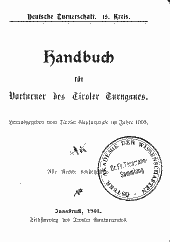 Handbuch für Vorturner des Tiroler Turngaues