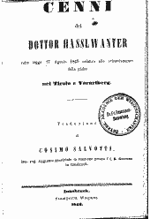 Cenni del Dottor Hasslwanter sulla legge 17 Agosto 1849 relativa allo svincolamento della gleba nel Tirolo e Vorarlberg