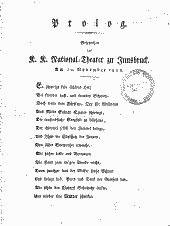 Prolog gesprochen im k. k. National-Theater zu Innsbruck am 10. November 1816