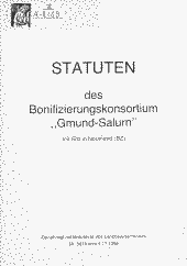 Statuten des Bonifizierungskonsortium "Gmund-Salurn" mit Sitz in Neumarkt (BZ) 