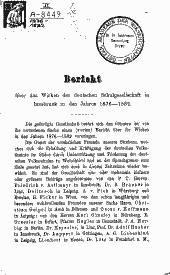Bericht über das Wirken der deutschen Schulgesellschaft in Innsbruck in den Jahren ..