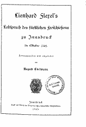 Lienhard Flexel's Lobspruch des fürstlichen Freischießens zu Innsbruck im Oktober 1569