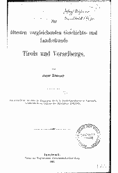 Zur ältesten vergleichenden Geschichts- und Landeskunde Tirols und Vorarlbergs