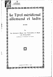 Le Tyrol méridional allemand et ladin