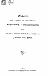 Protokoll über die in der Zeit vom 23. bis 26. September 1907 durchgeführte Trassenrevision und Stationskommission betreffend das generelle Projekt für eine normalspurige Eisenbahn von Landeck nach Mals