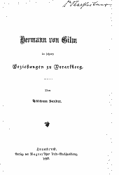 Hermann von Gilm in seinen Beziehungen zu Vorarlberg