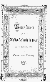 Trinkspruch ausgebracht beim Walther-Festmahl in Bozen am 15. September 1889