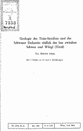 Geologie des Trias-Streifens und des Schwazer Dolomits südlich des Inn zwischen Schwaz und Wörgl (Tirol)